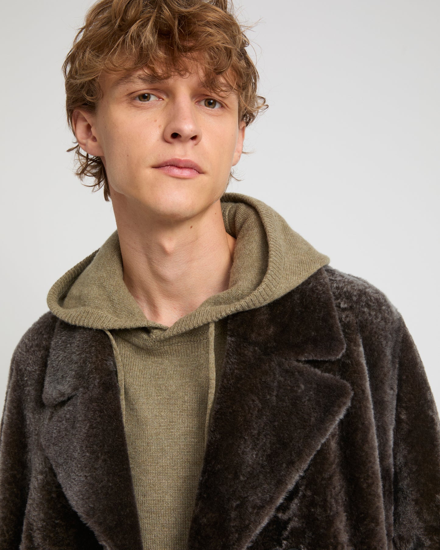 7/8 coat in Lacon shearling lambskin -Yves Salomon