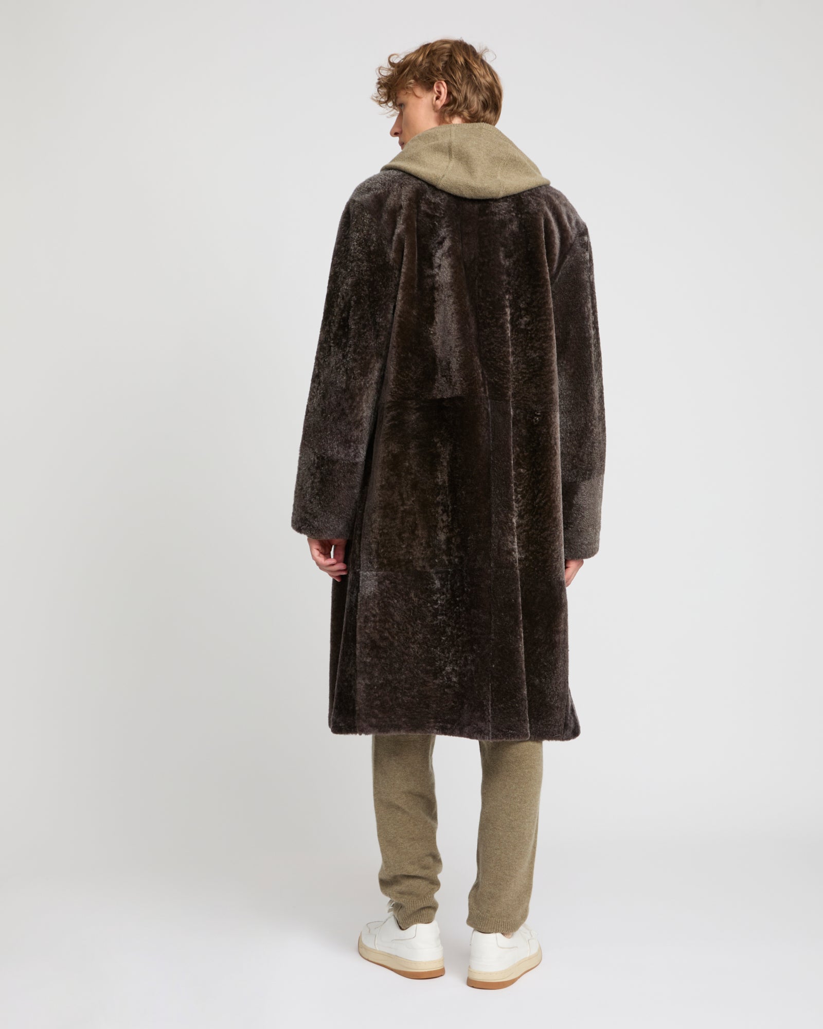 7/8 coat in Lacon shearling lambskin -Yves Salomon