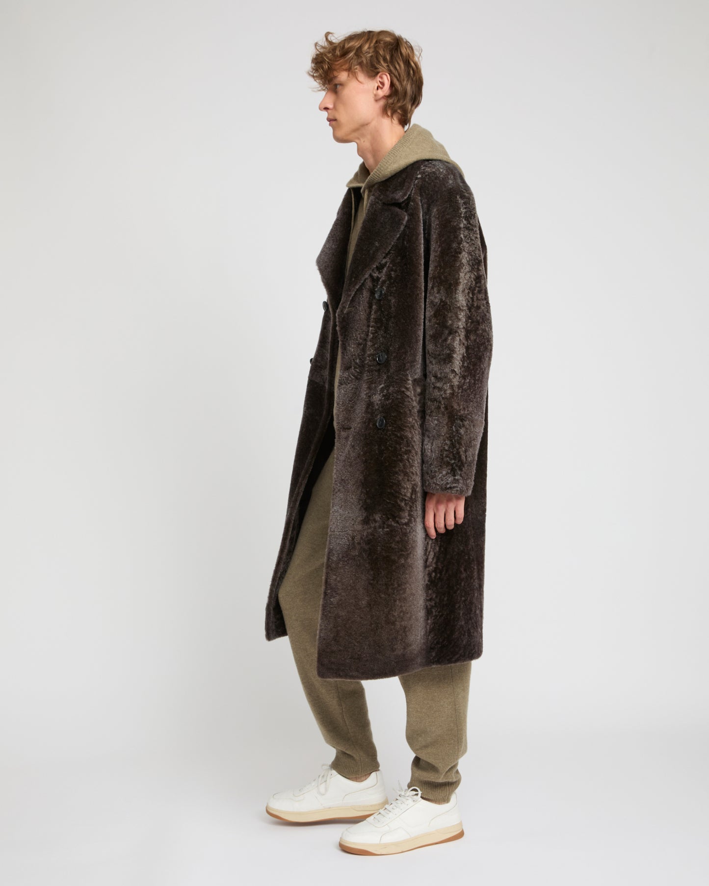 7/8 coat in Lacon shearling lambskin -Yves Salomon