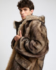 Reversible Toscana shearling fur-effect parka