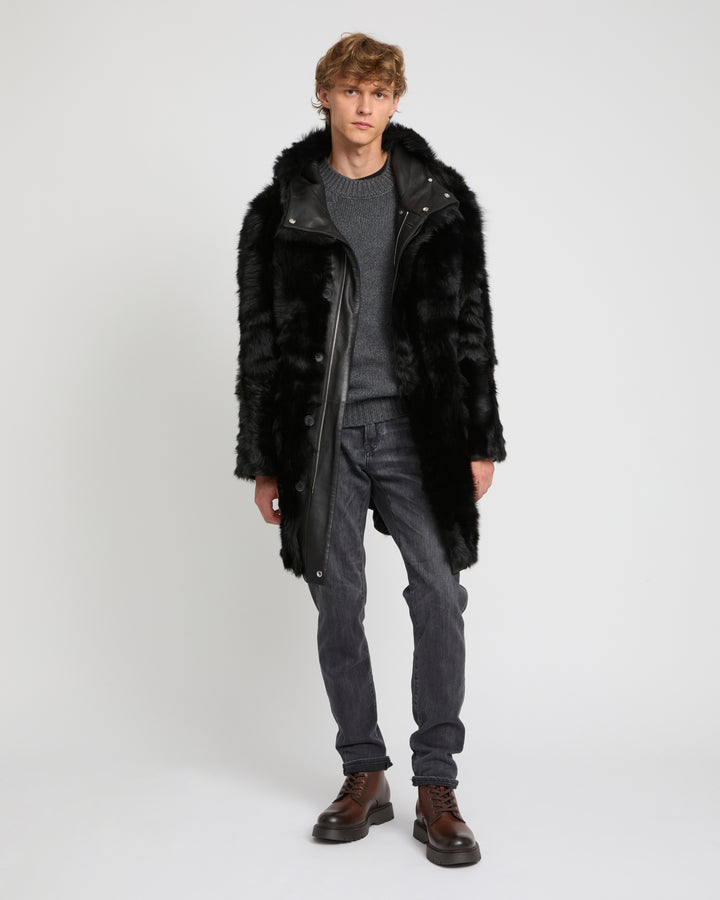Toscana lambskin shearling parka style coat -Yves Salomon