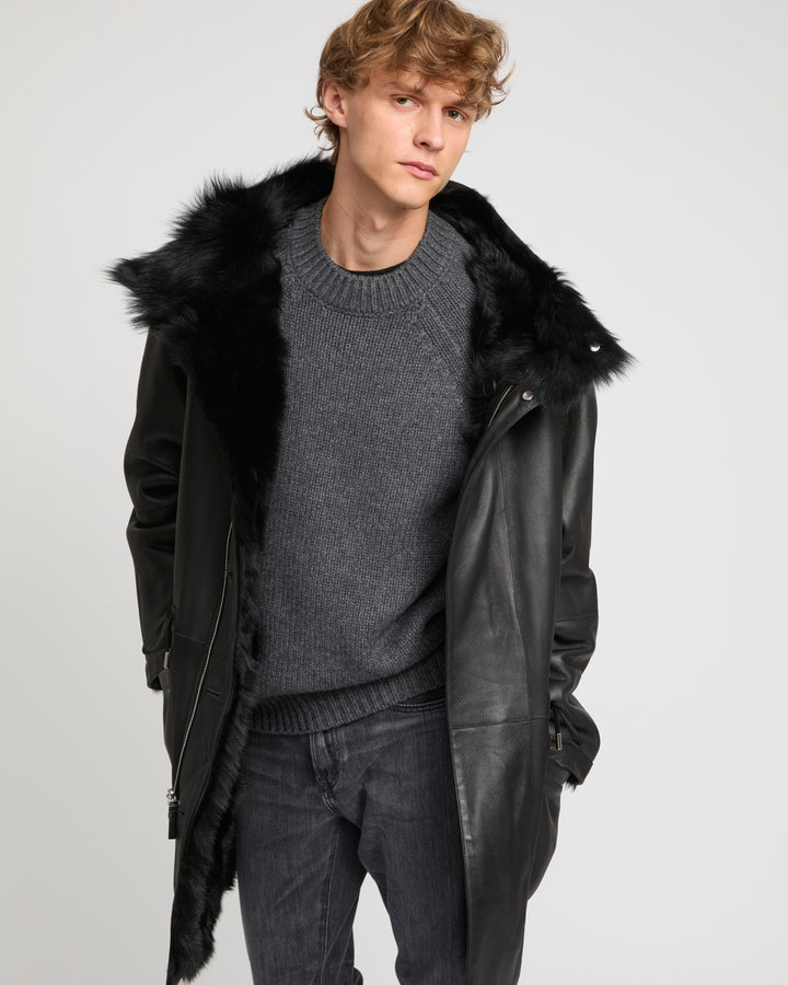 Toscana lambskin shearling parka style coat -Yves Salomon