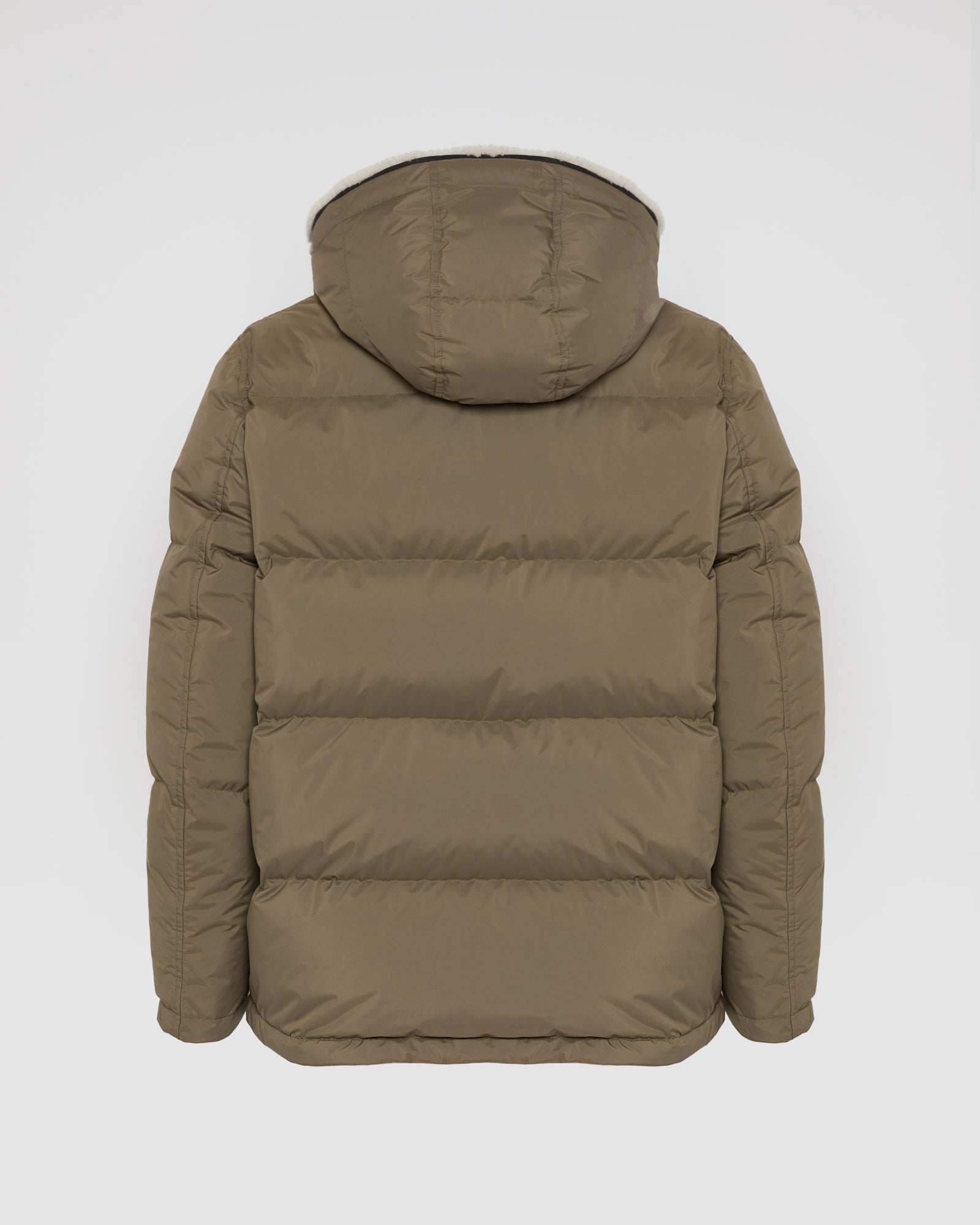 Down jacket in technical fabric and lambskin shearling -Yves Salomon