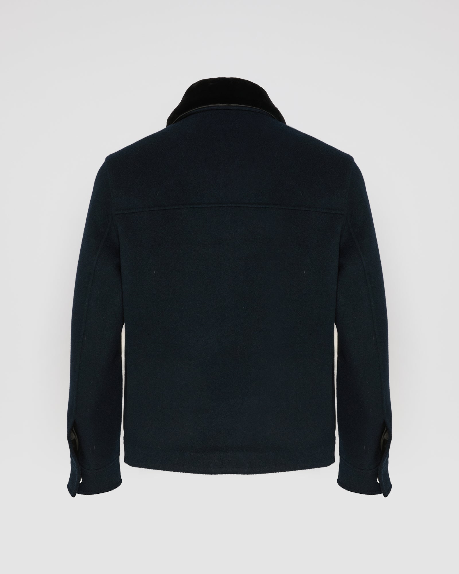 Jacket in double-sided wool-cashmere fabric with mink collar -Yves Salomon