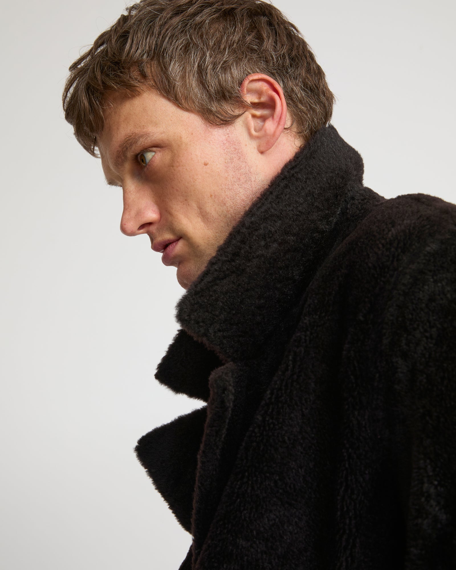 7/8 coat in Lacon shearling lambskin -Yves Salomon