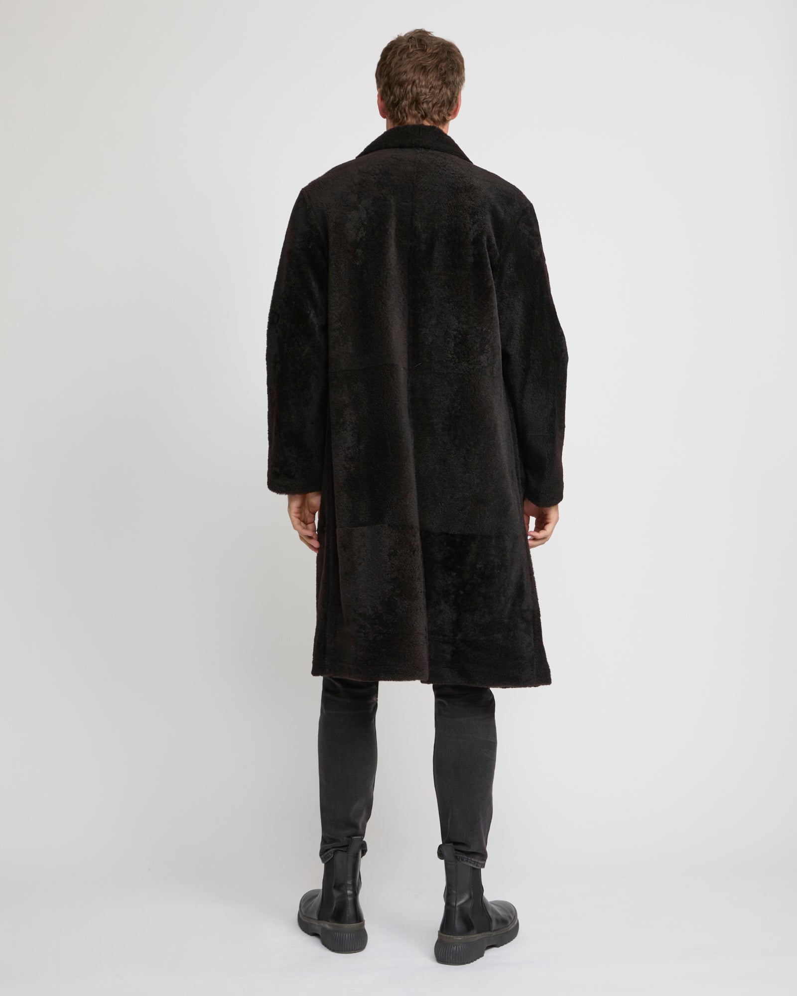7/8 coat in Lacon shearling lambskin -Yves Salomon