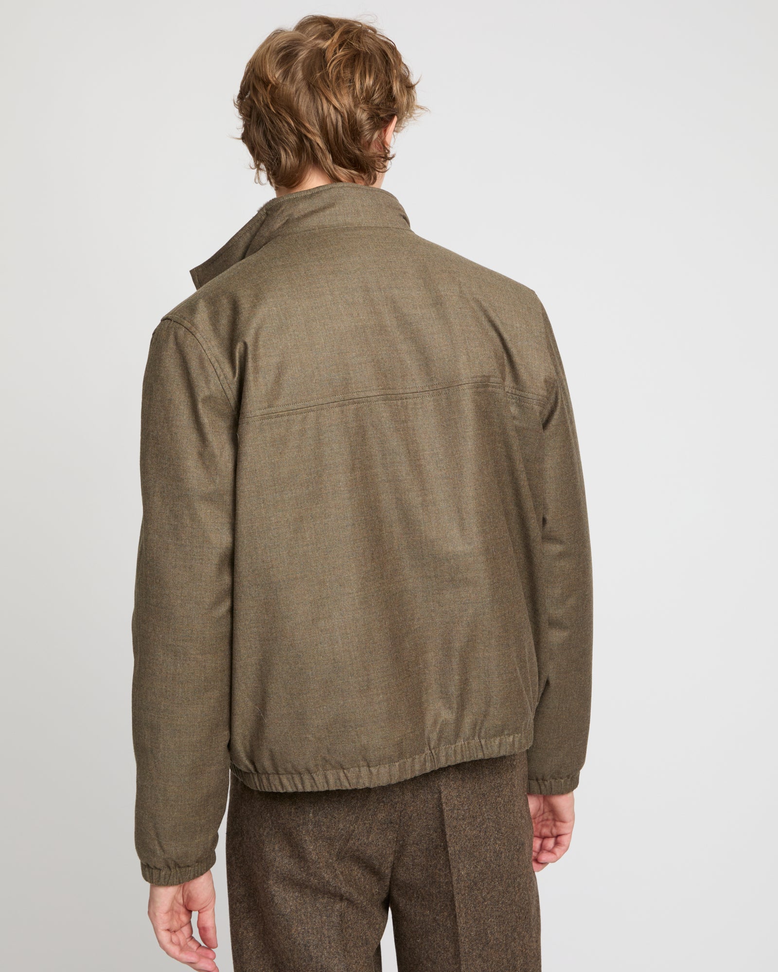 Loro Piana fabric jacket with mink collar -Yves Salomon