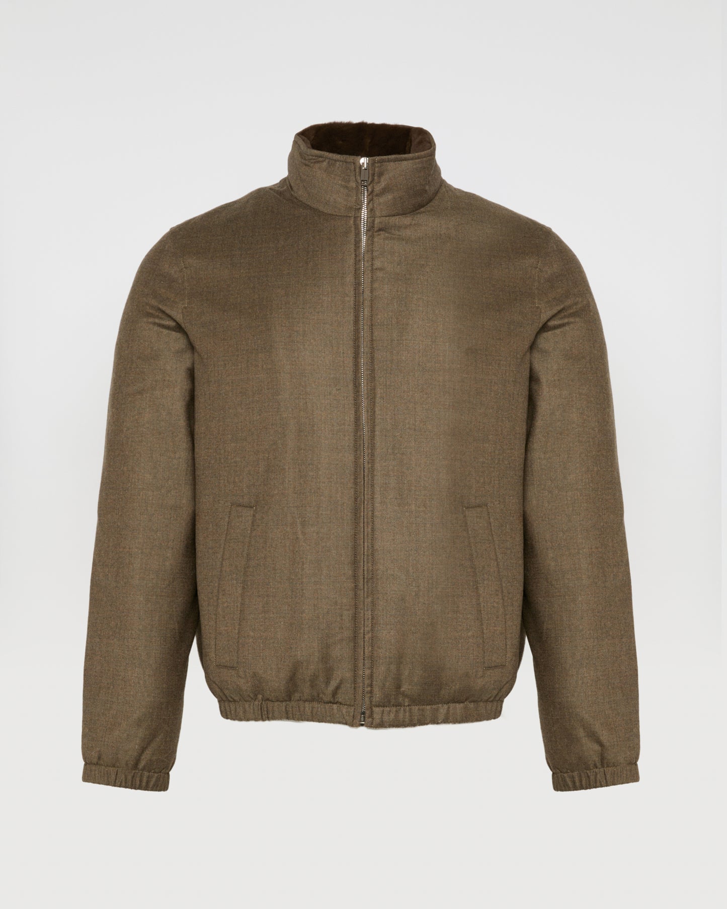 Loro Piana fabric jacket with mink collar -Yves Salomon