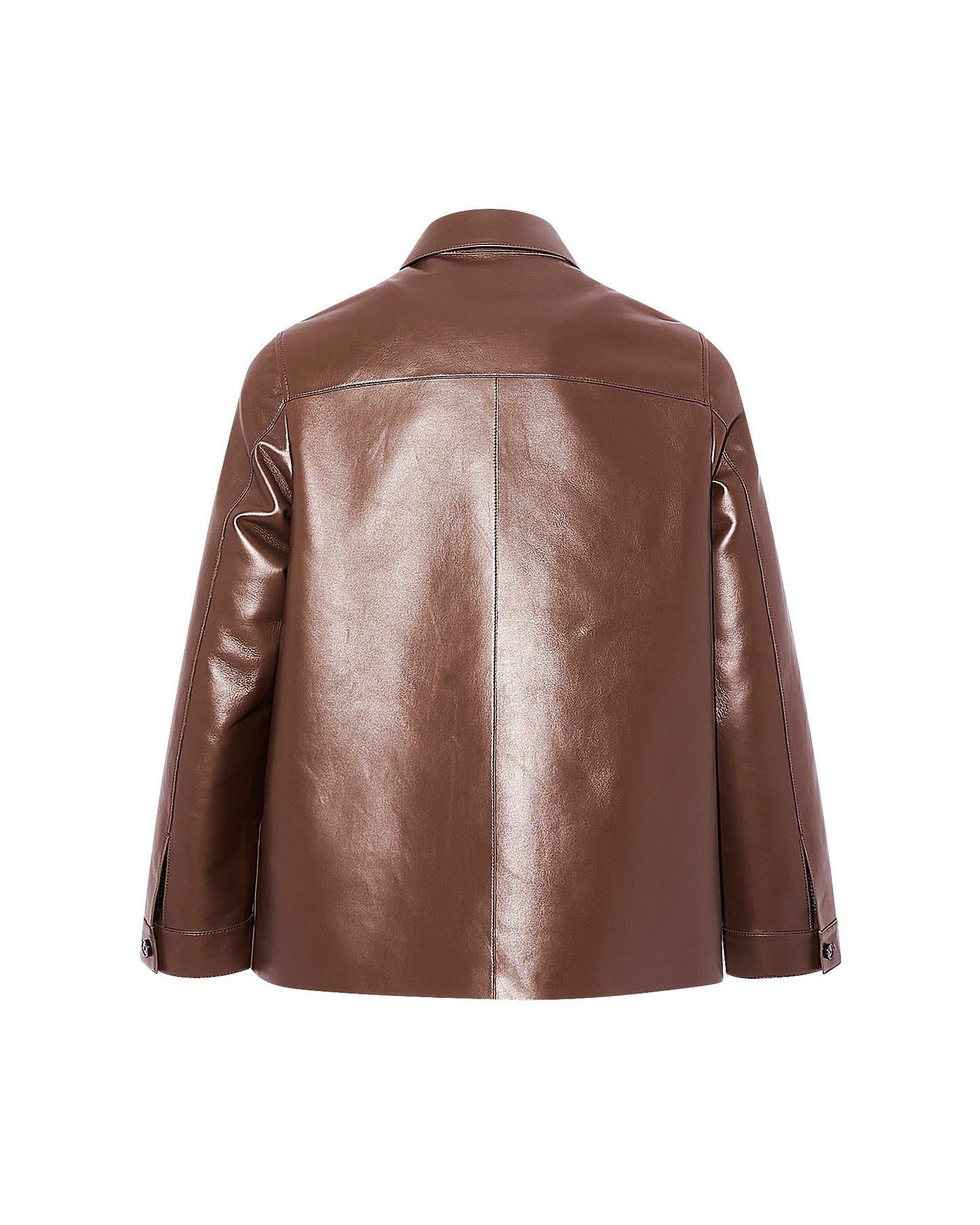 Flannel lined leather overshirt -Yves Salomon