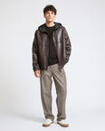 Reversible baby calfskin hoodie jacket
