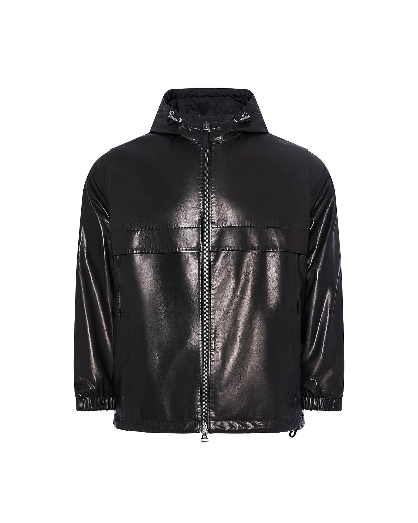 Reversible baby calfskin hoodie