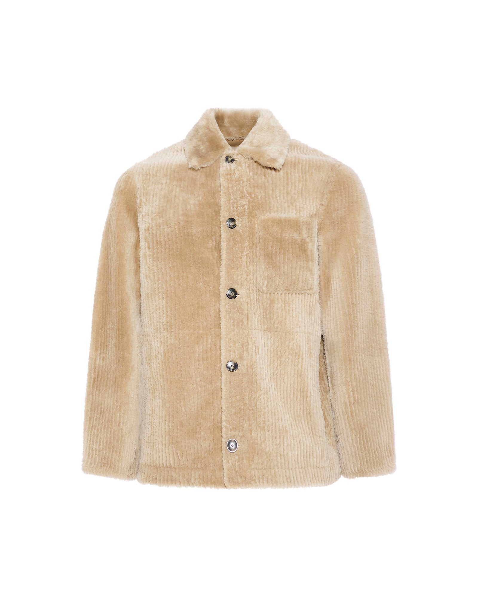 Ribbed Merino lamsbkin shearling overshirt -Yves Salomon