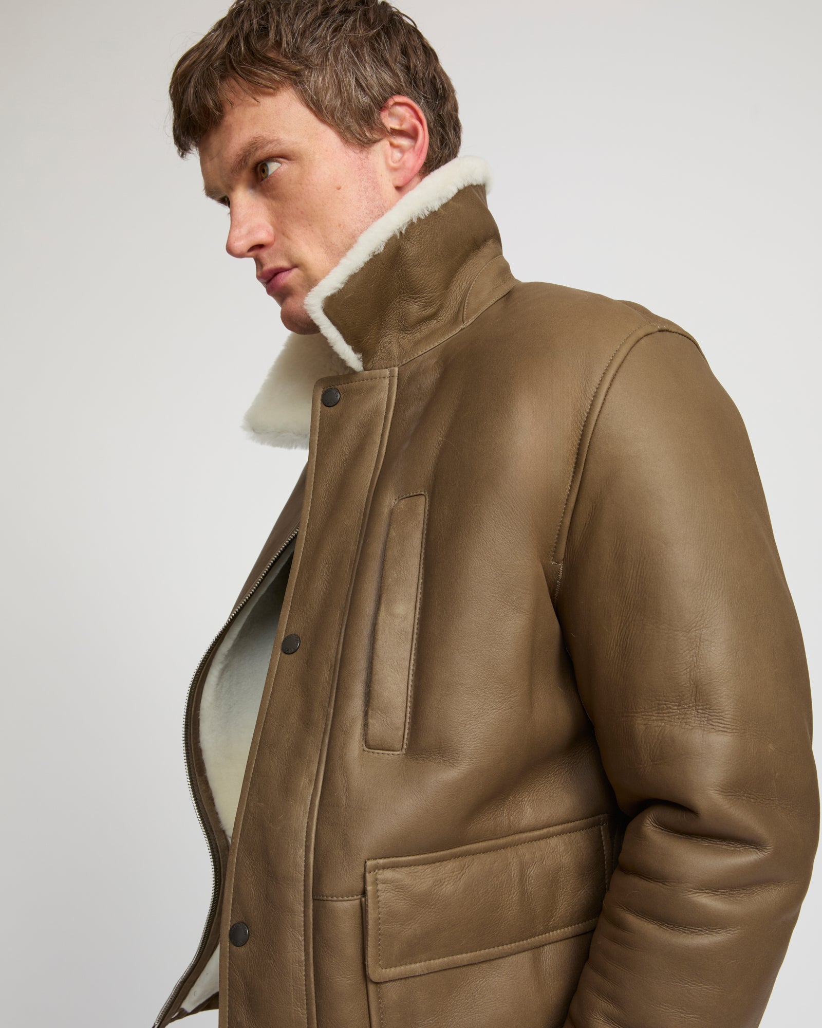 Silky lambskin shearling jacket -Yves Salomon
