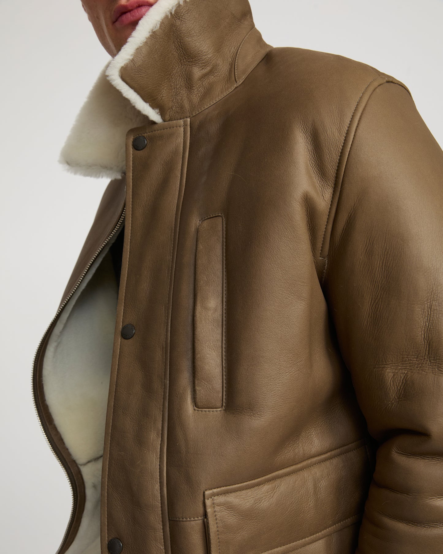 Silky lambskin shearling jacket