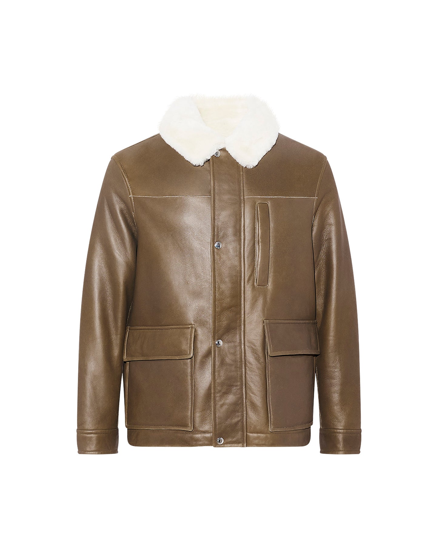 Silky lambskin shearling jacket
