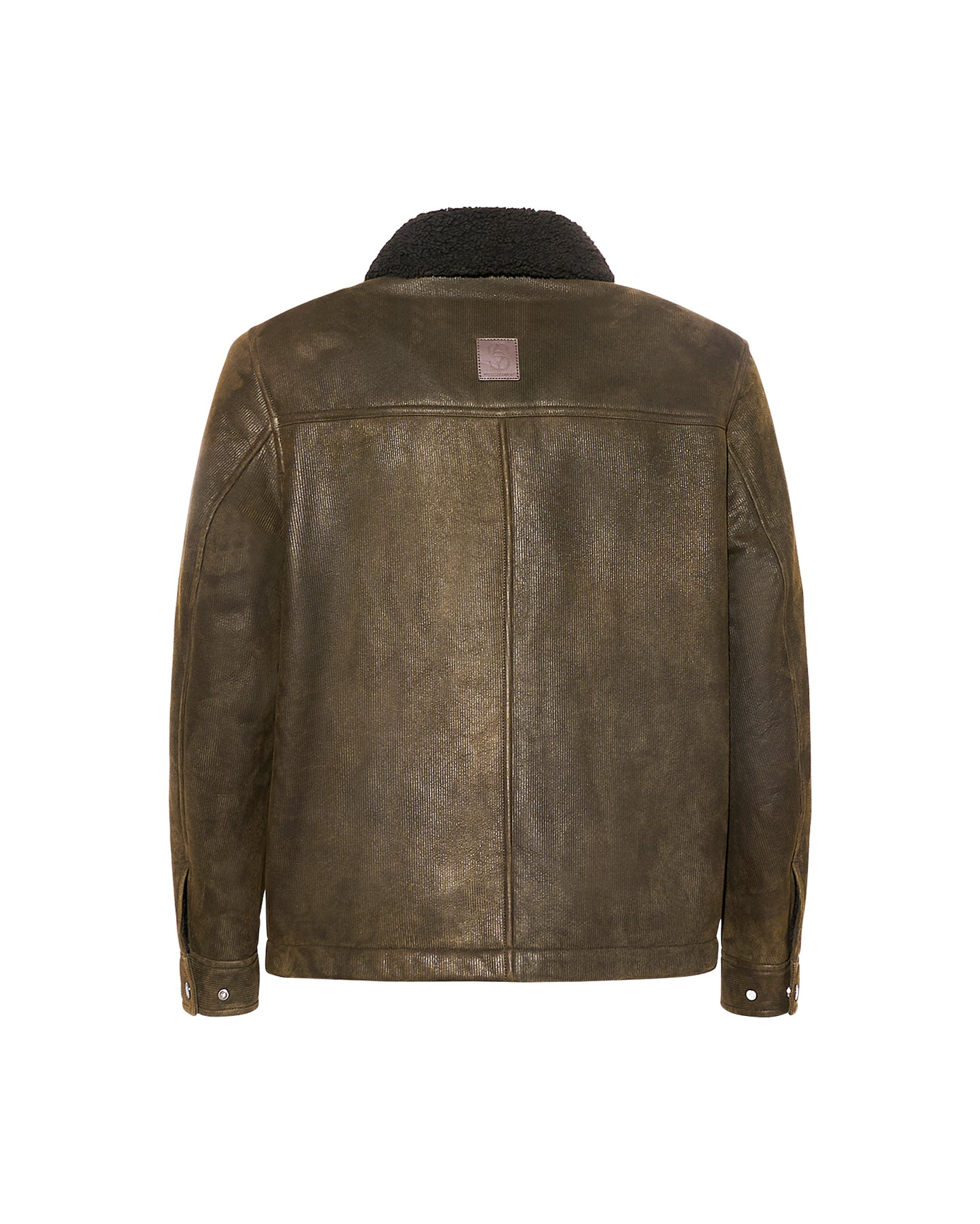 Ribbed leather and lambskin shearling jacket -Yves Salomon