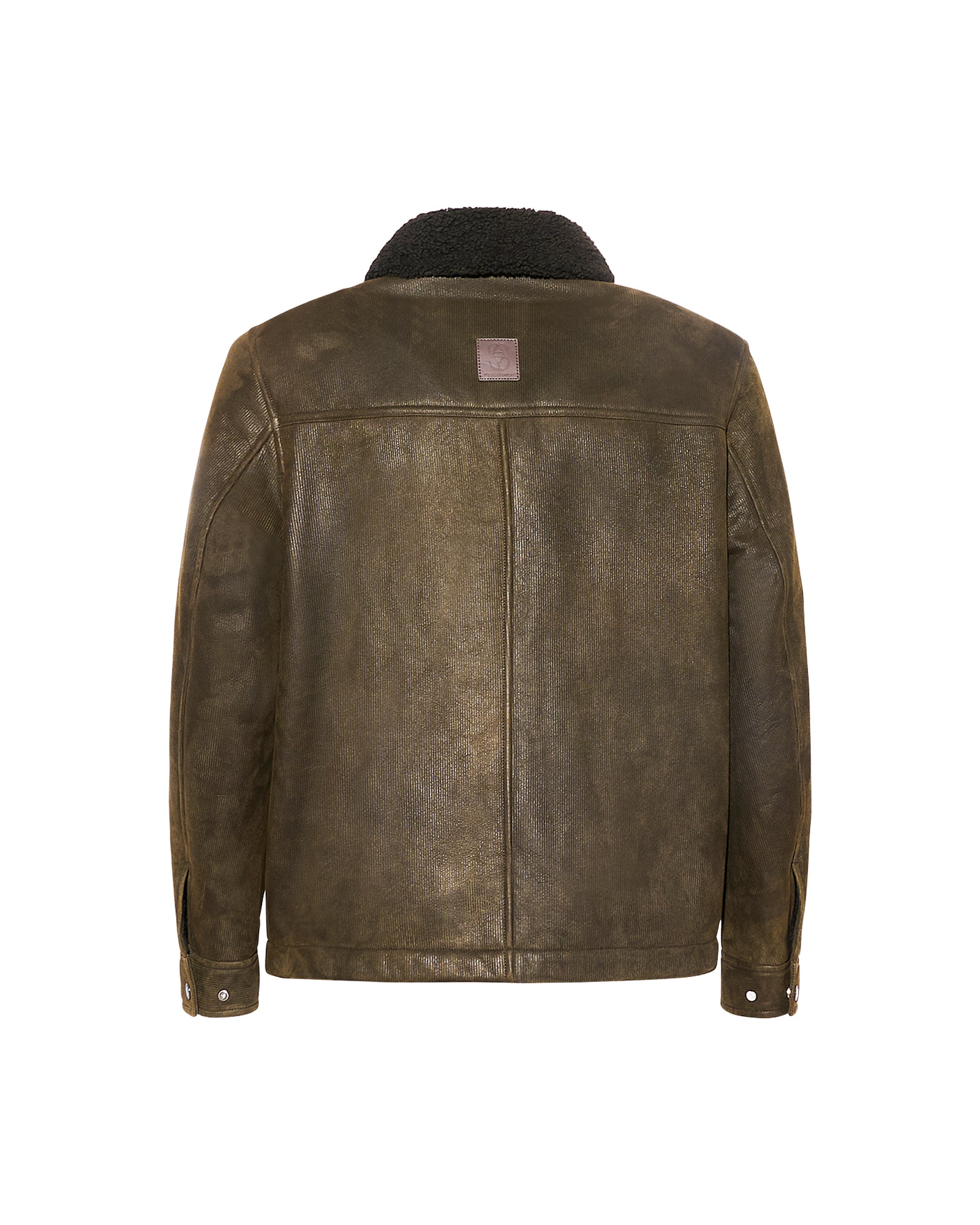 Ribbed leather and lambskin shearling jacket -Yves Salomon