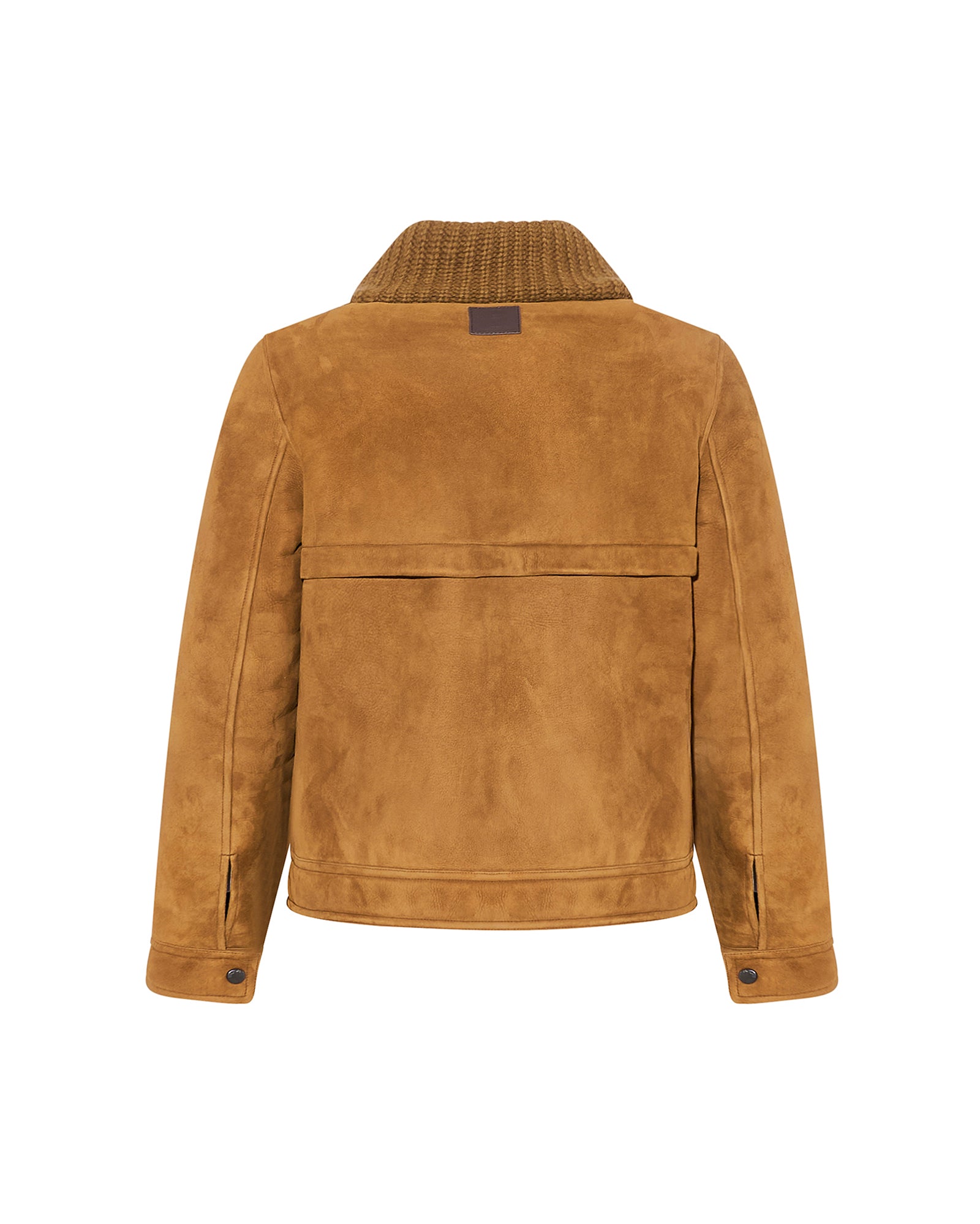 Knit collar lambskin shearling jacket -Yves Salomon