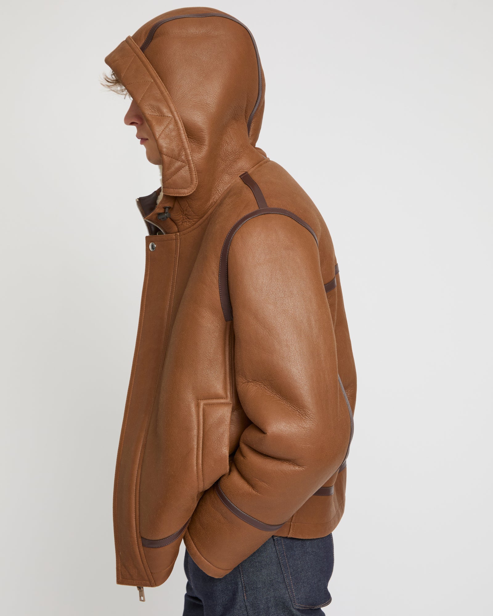 Aviator lambskin shearling hoodie -Yves Salomon