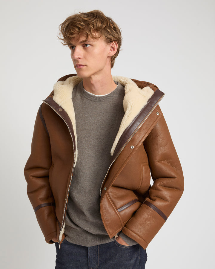 Aviator lambskin shearling hoodie -Yves Salomon