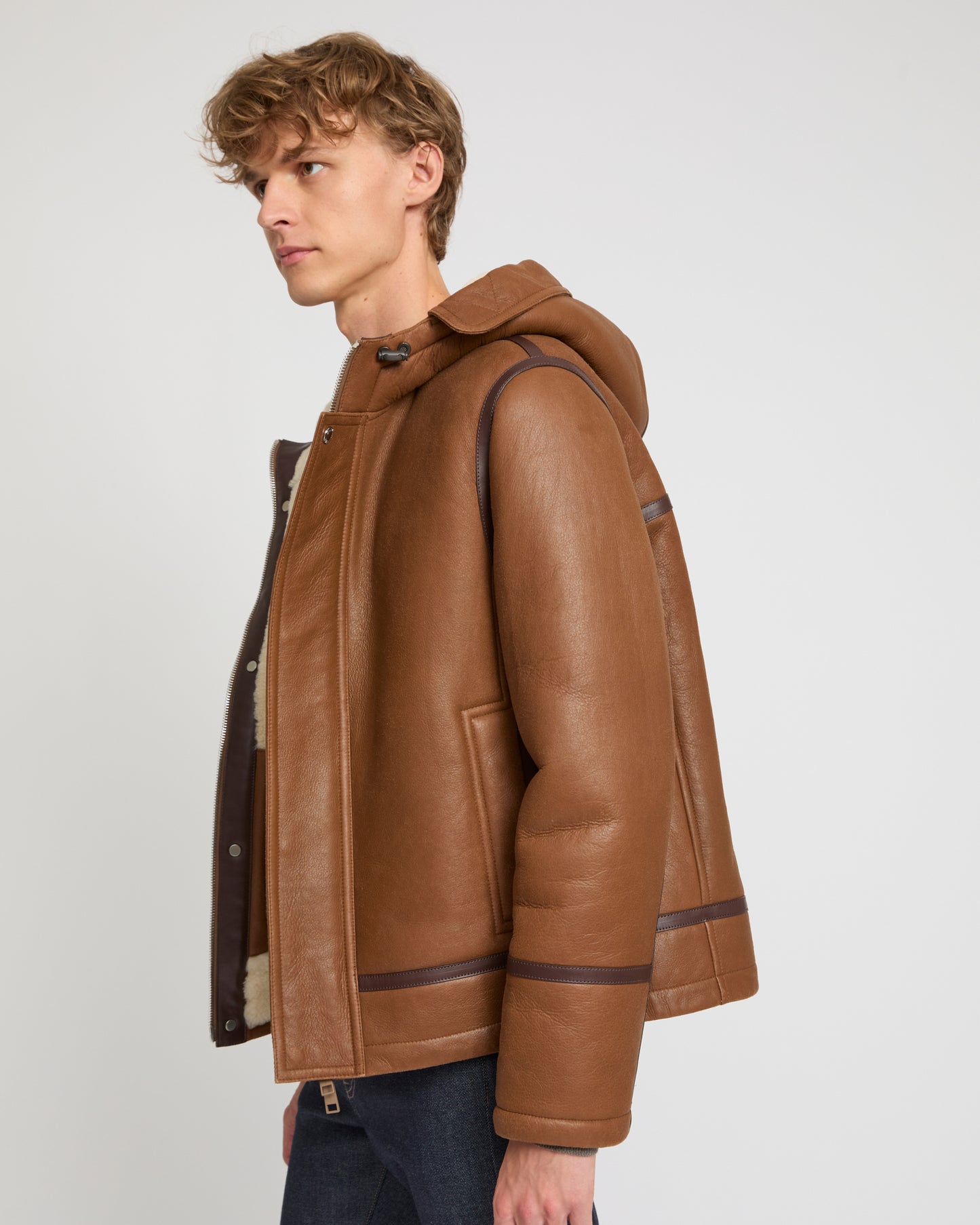 Aviator lambskin shearling hoodie -Yves Salomon