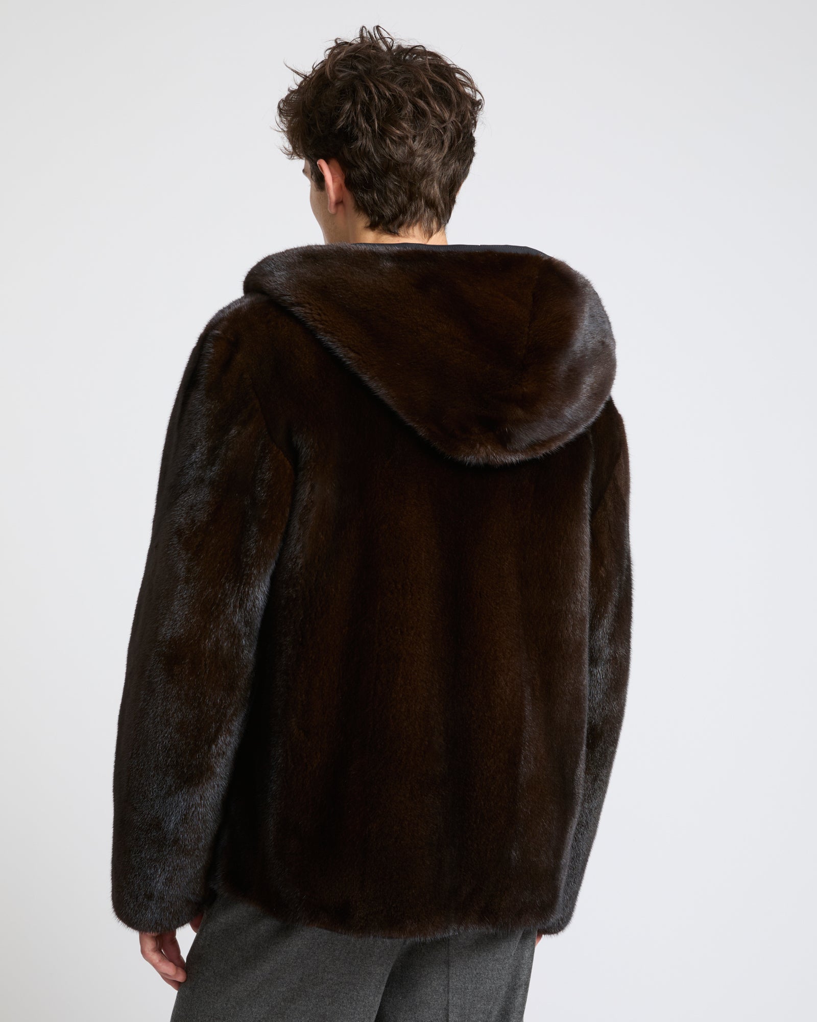 Reversible long-haired mink fur and technical fabric hooded jacket - Yves Salomon - New Fall Winter Collection