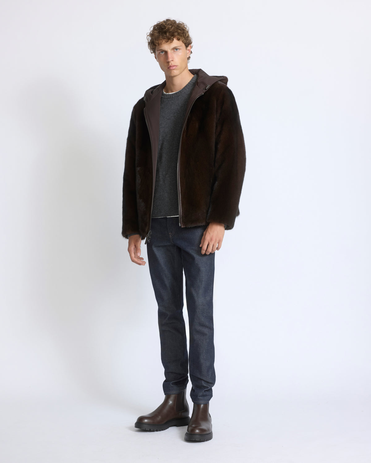 Reversible long-haired mink fur and technical fabric hooded jacket - Yves Salomon - New Fall/Winter Collection