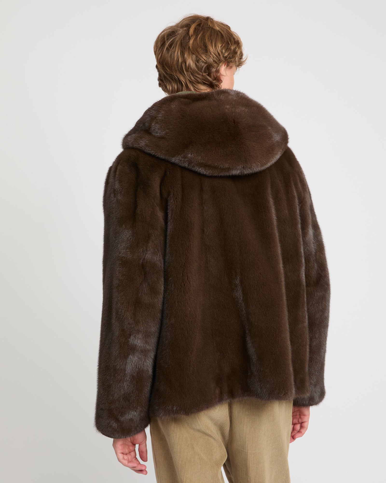Reversible Hooded Jacket in Mink Fur and Technical Fabric -Yves Salomon