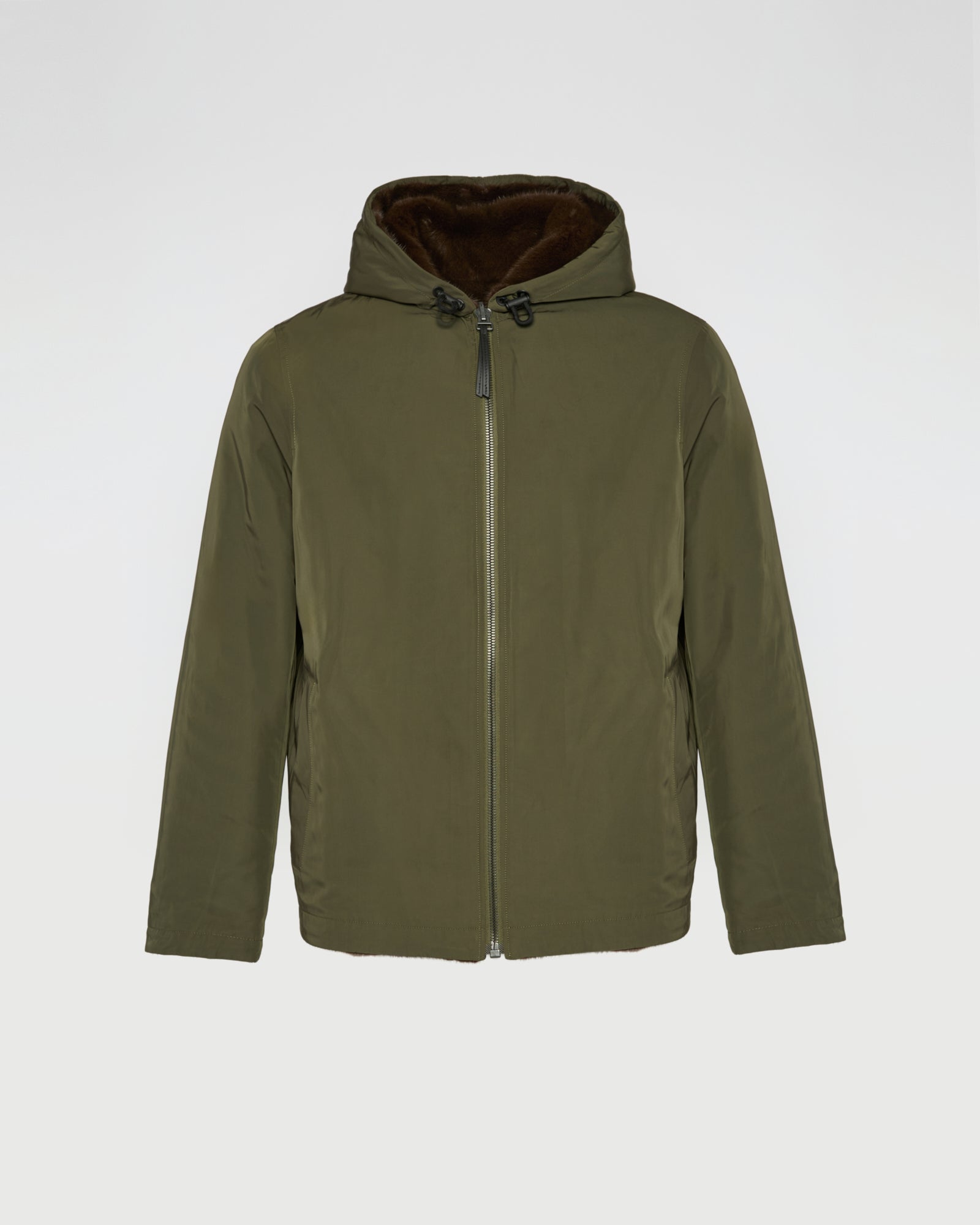 Reversible Hooded Jacket in Mink Fur and Technical Fabric -Yves Salomon