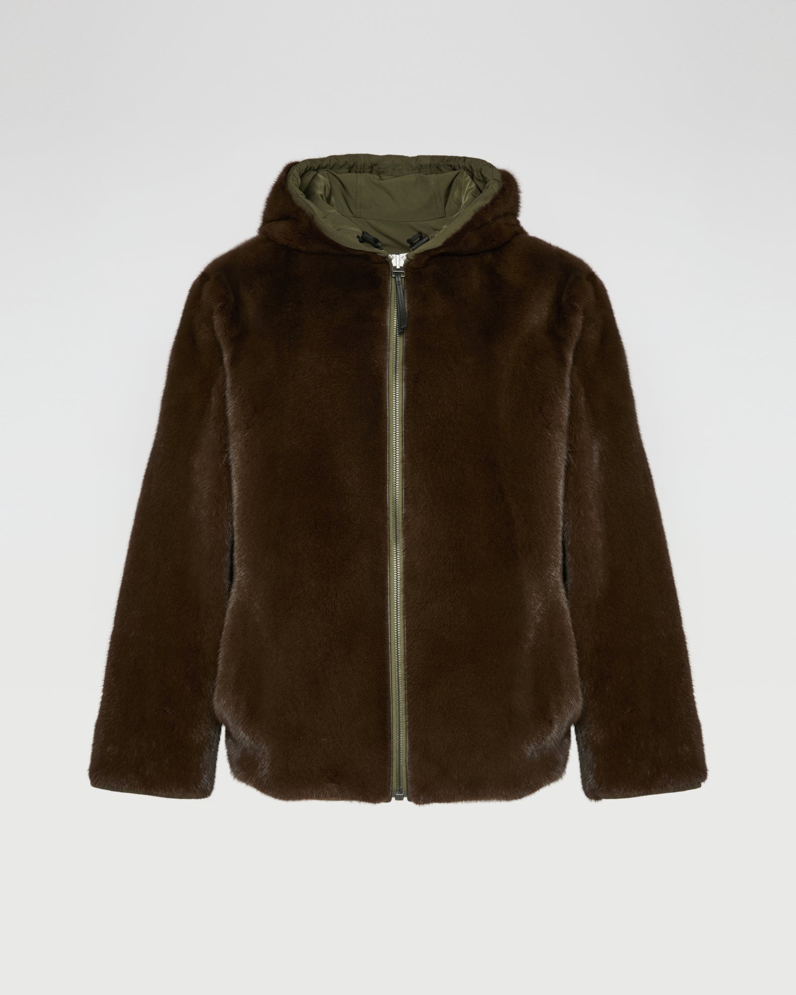 Reversible Hooded Jacket in Mink Fur and Technical Fabric -Yves Salomon
