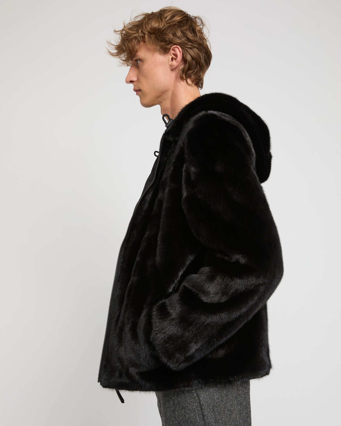 Reversible Hooded Jacket in Mink Fur and Technical Fabric -Yves Salomon