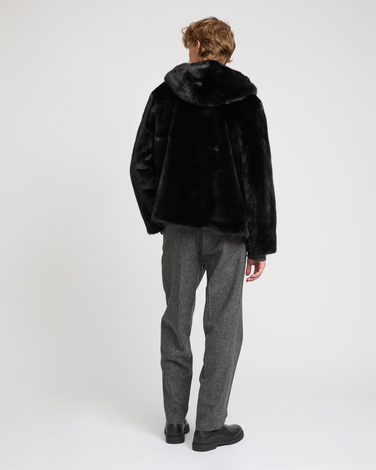 Reversible Hooded Jacket in Mink Fur and Technical Fabric -Yves Salomon
