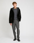 Reversible Hooded Jacket in Mink Fur and Technical Fabric