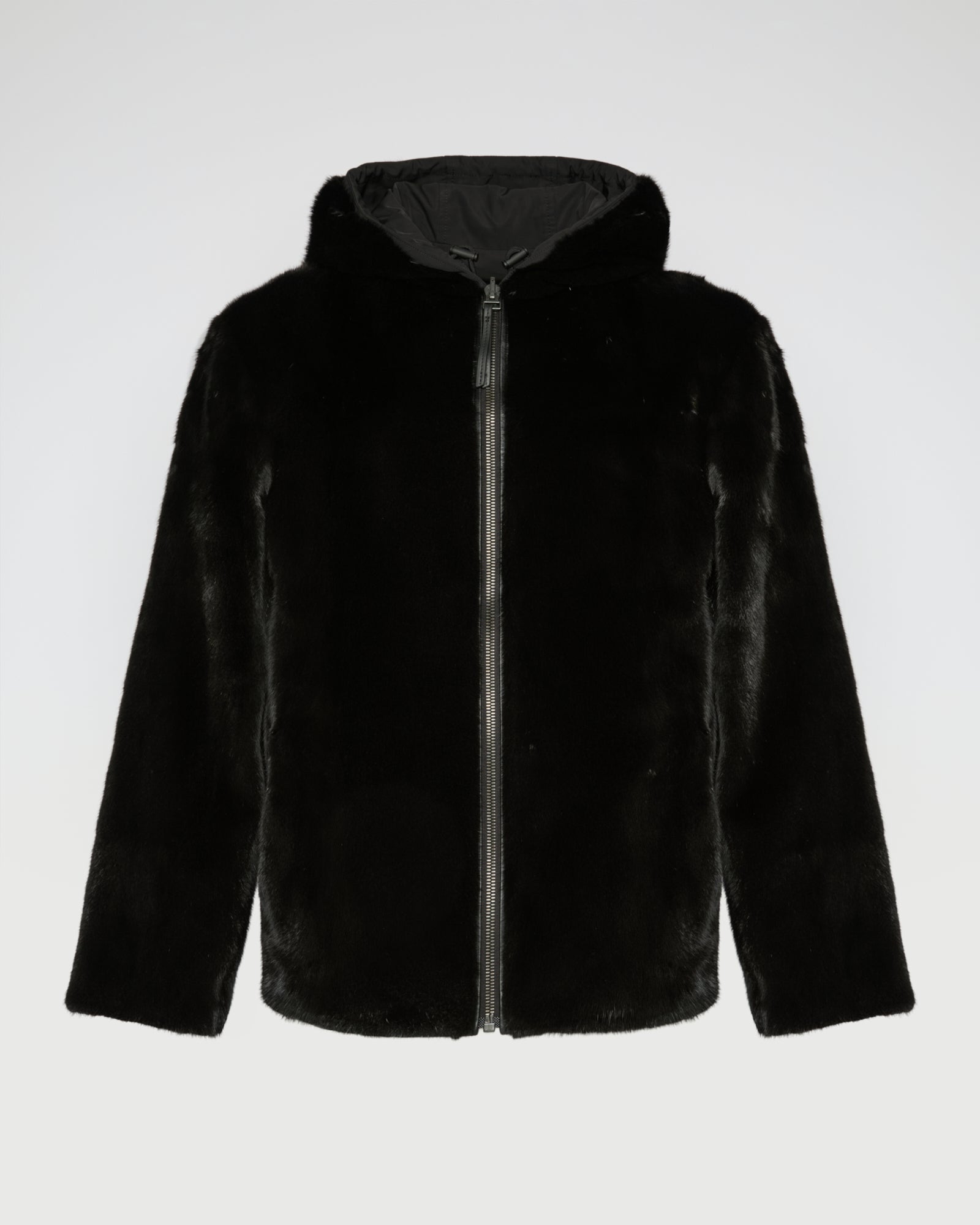Reversible Hooded Jacket in Mink Fur and Technical Fabric -Yves Salomon