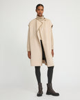 Double-sided cashmere-blend belted cape