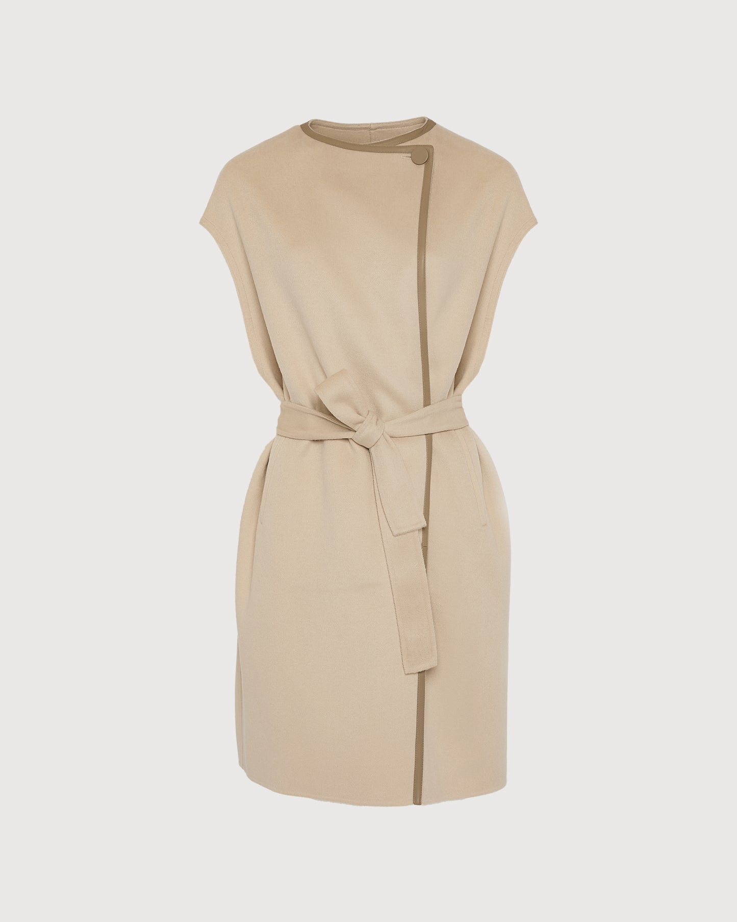 Double-sided cashmere-blend belted cape