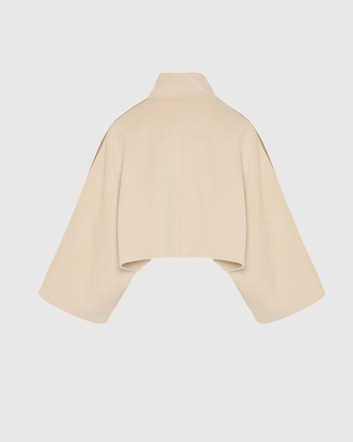 Double-sided cashmere-blend cropped cape jacket