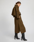 Double-sided cashmere-blend cropped cape jacket