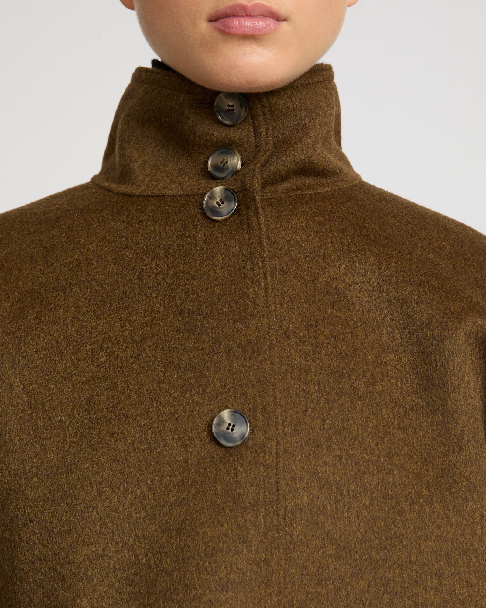 Double-sided cashmere-blend cropped cape jacket -Yves Salomon