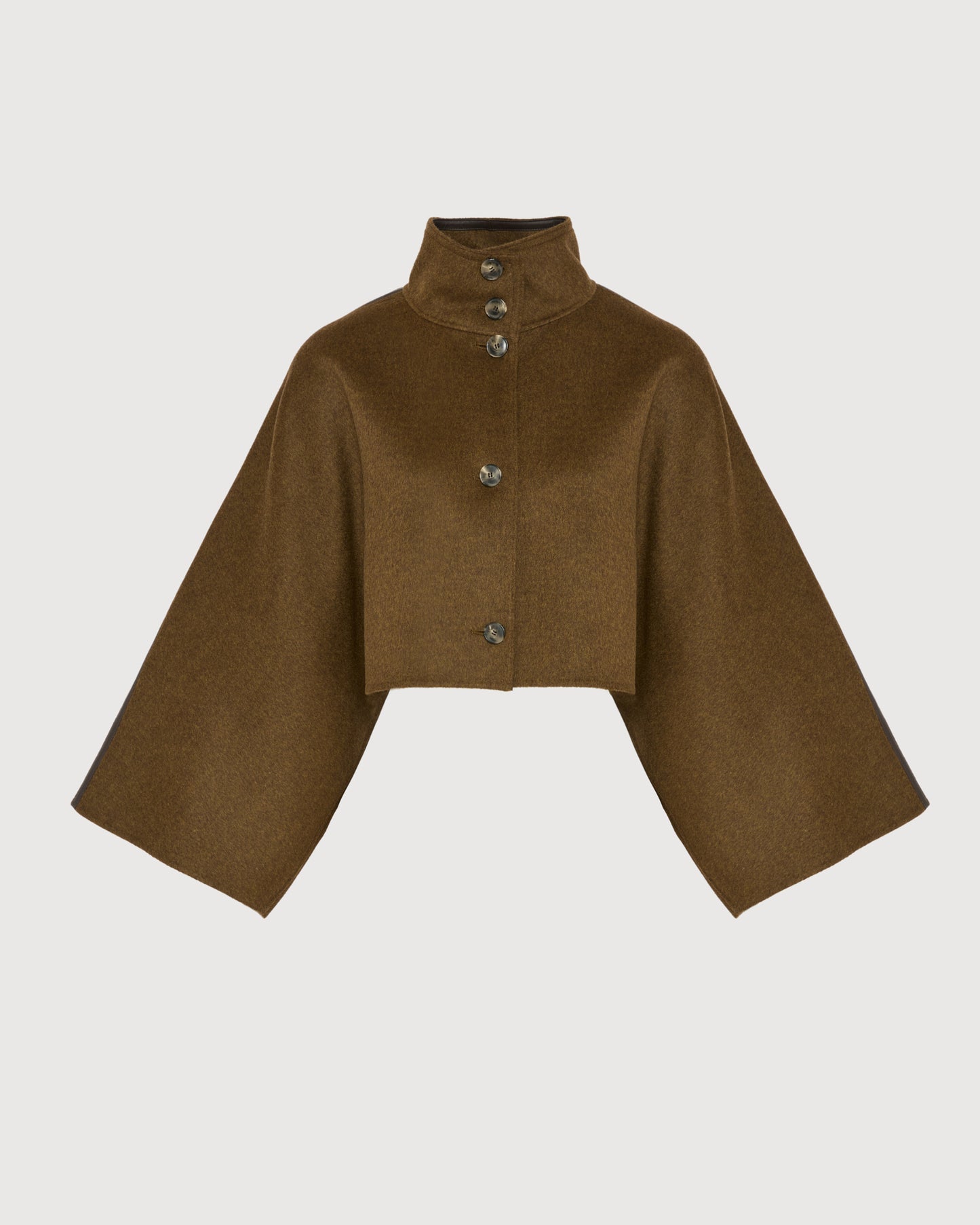 Double-sided cashmere-blend cropped cape jacket -Yves Salomon