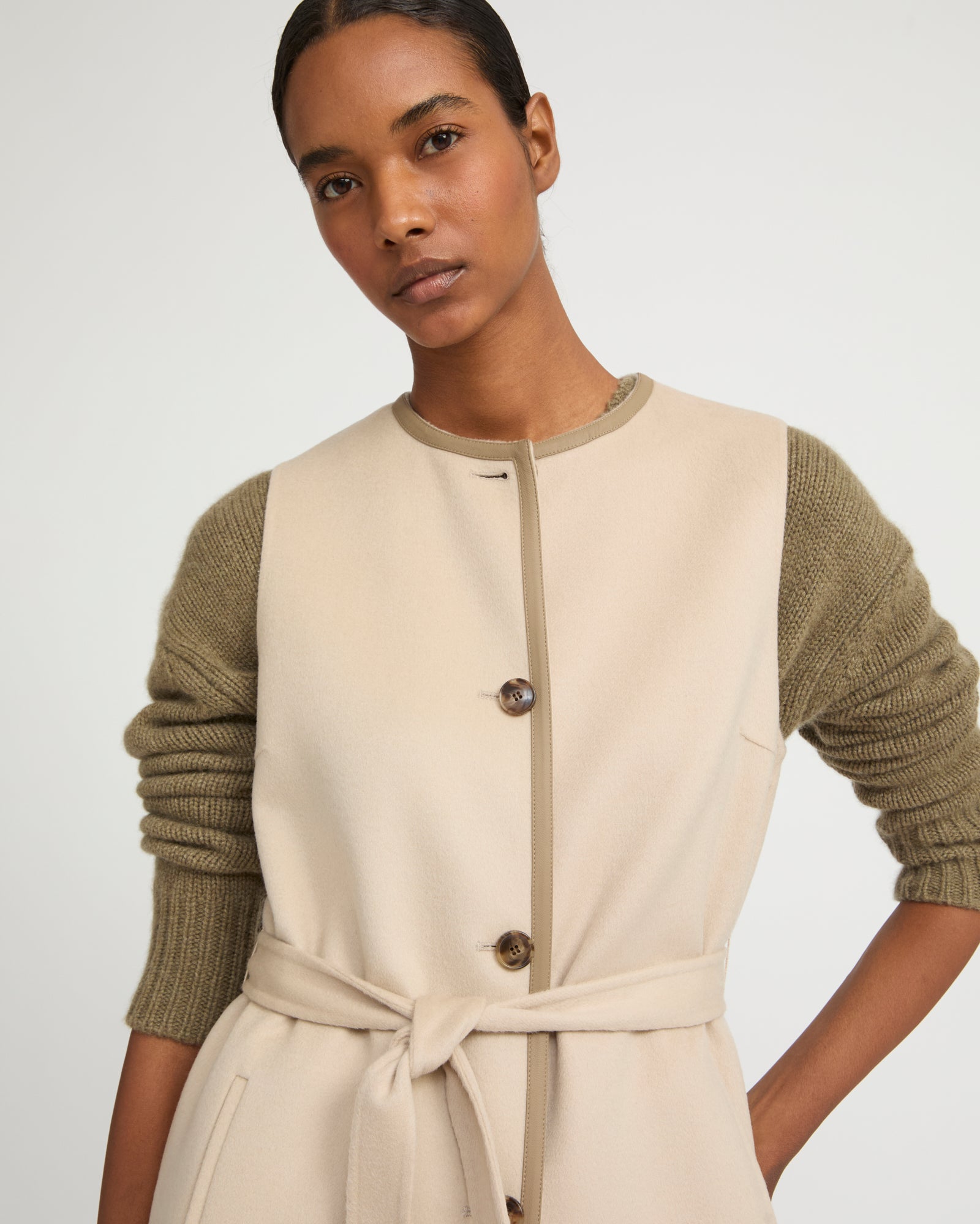 Long double-sided cashmere-blend gilet -Yves Salomon