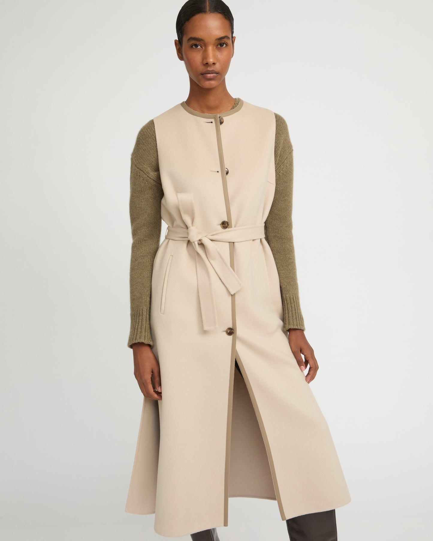 Long double-sided cashmere-blend gilet -Yves Salomon