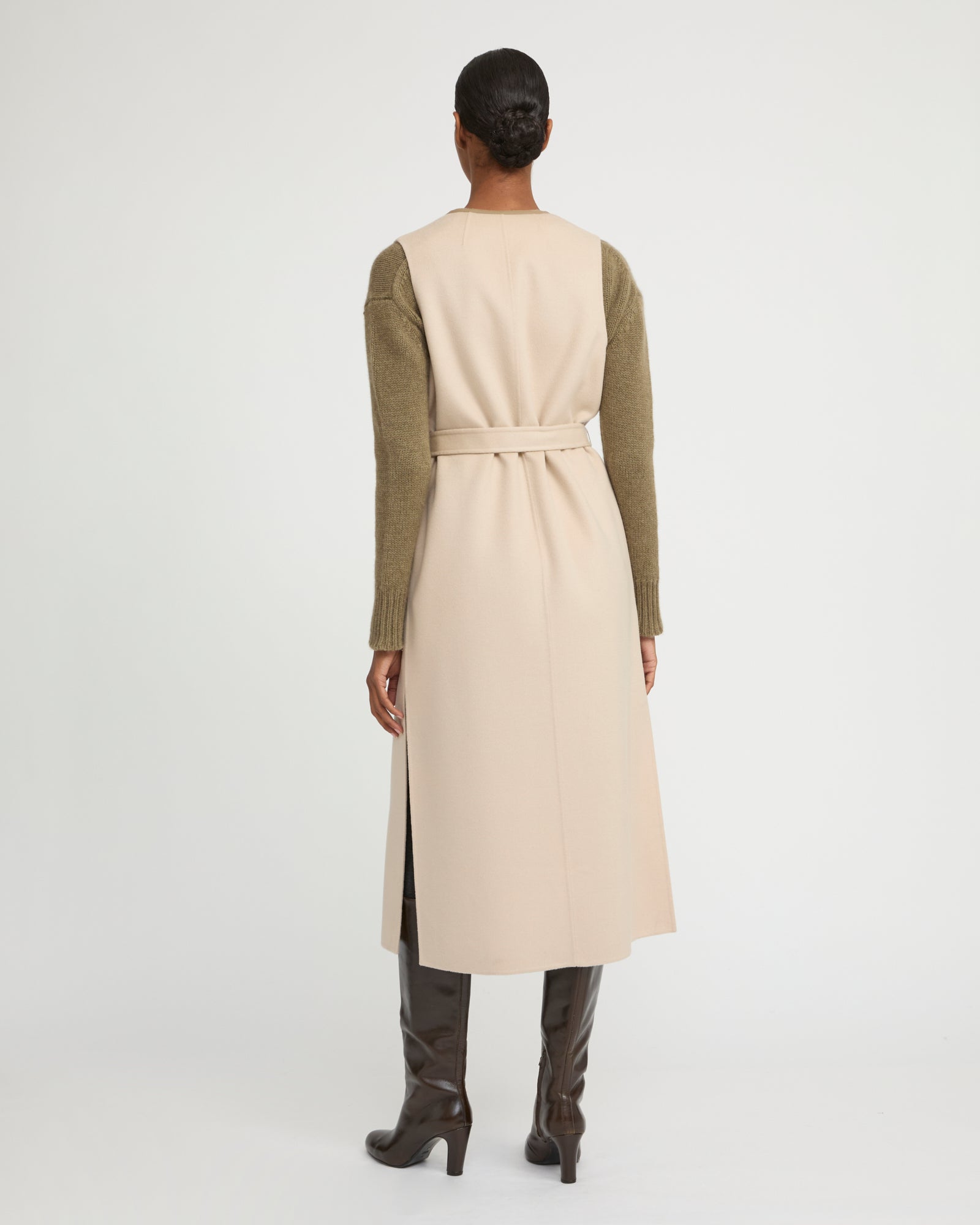 Long double-sided cashmere-blend gilet -Yves Salomon