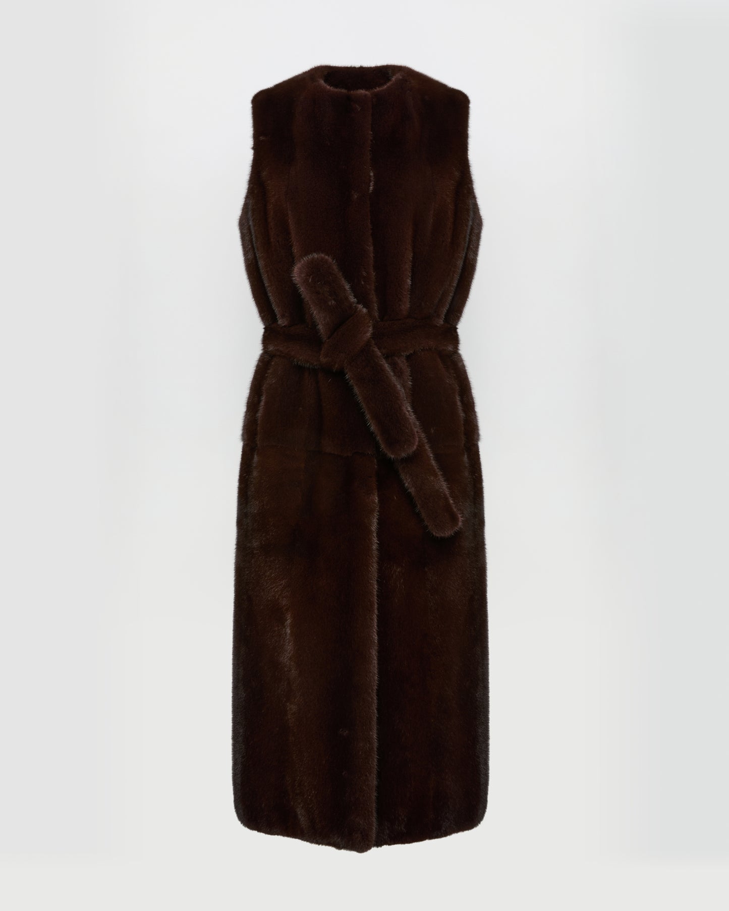 Sleeveless long gilet in Mink fur -Yves Salomon