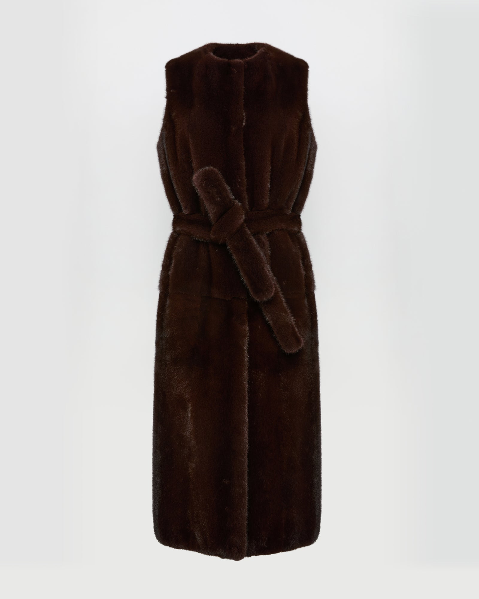 Sleeveless long gilet in Mink fur -Yves Salomon