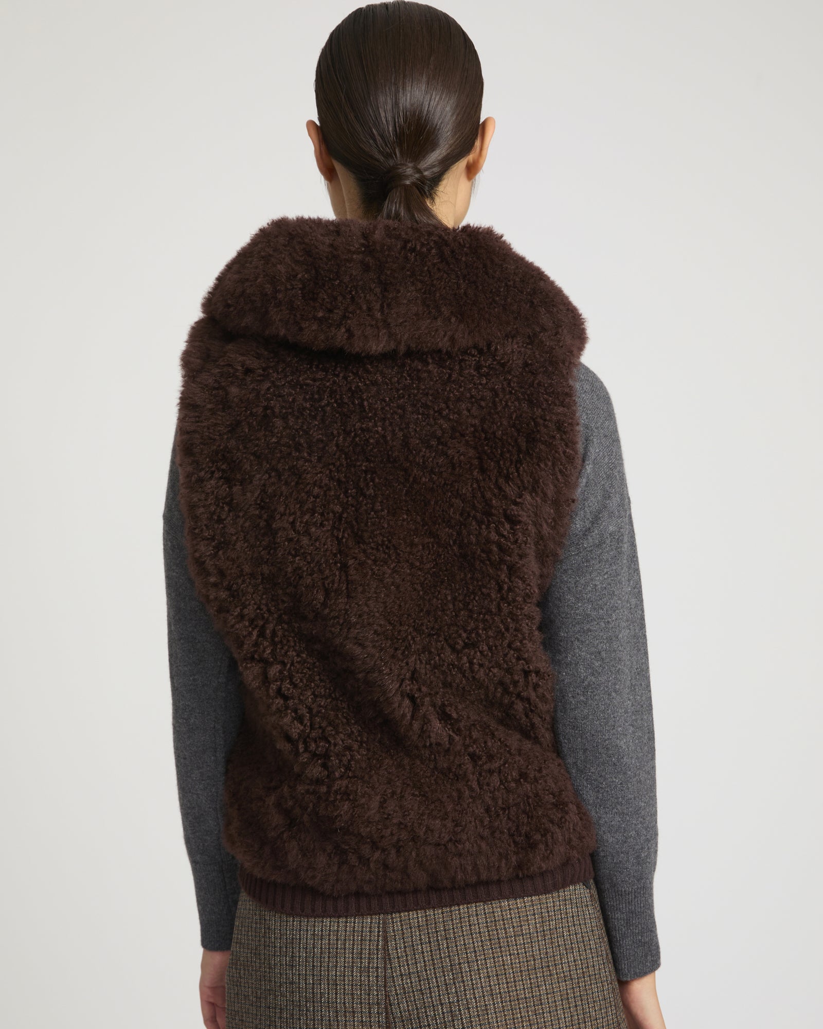 Cashmere lambskin and Merino knit gilet -Yves Salomon