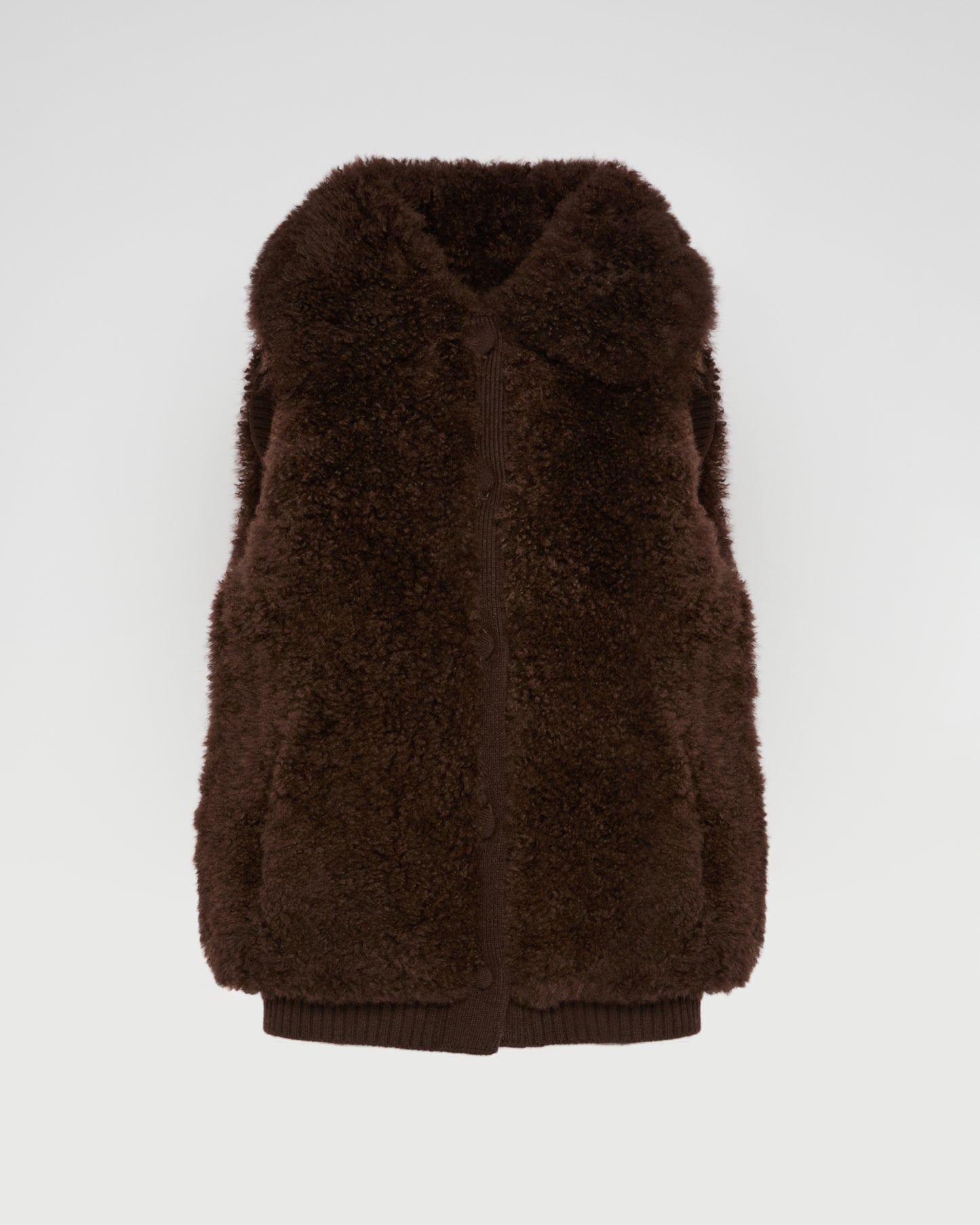 Cashmere lambskin and Merino knit gilet -Yves Salomon