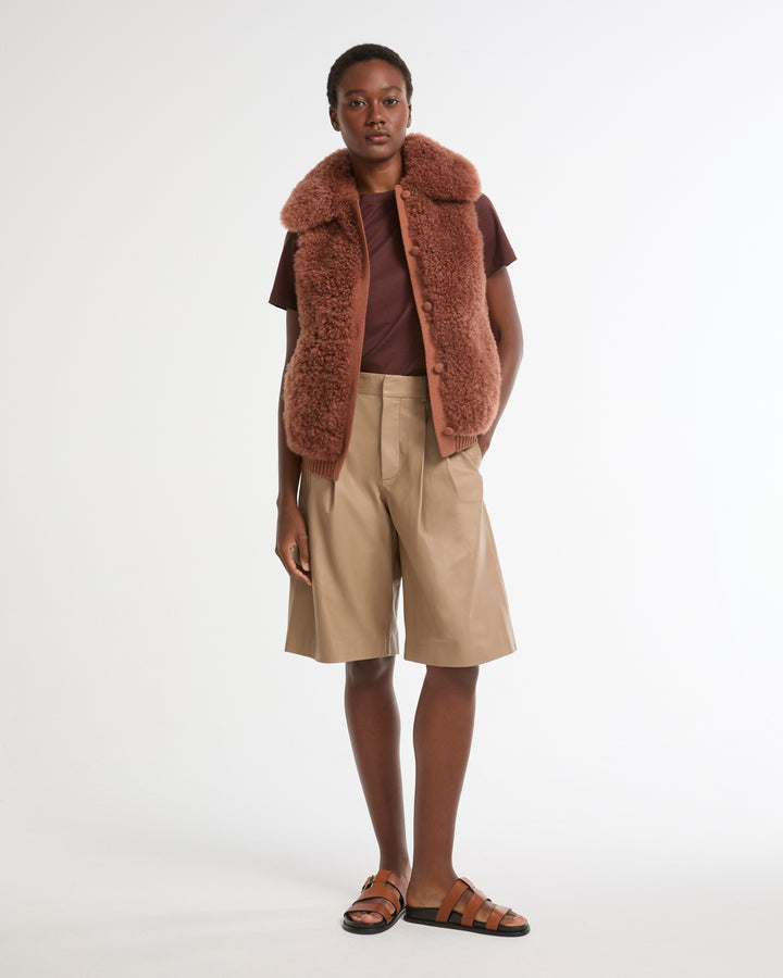 Cashmere lambskin and Merino knit gilet -Yves Salomon - New spring summer collection