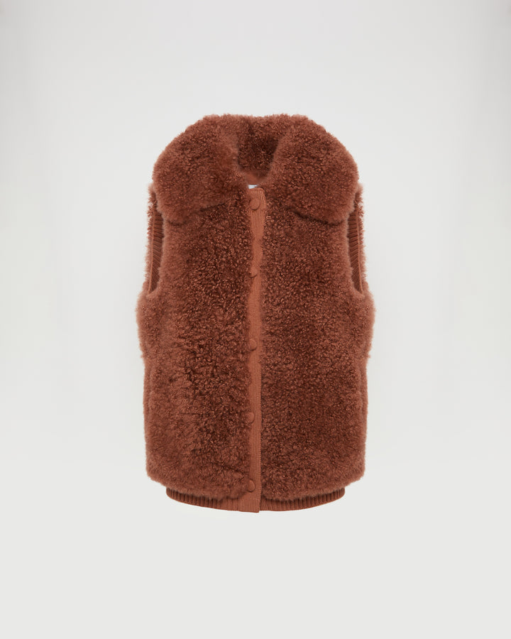 Cashmere lambskin and Merino knit gilet