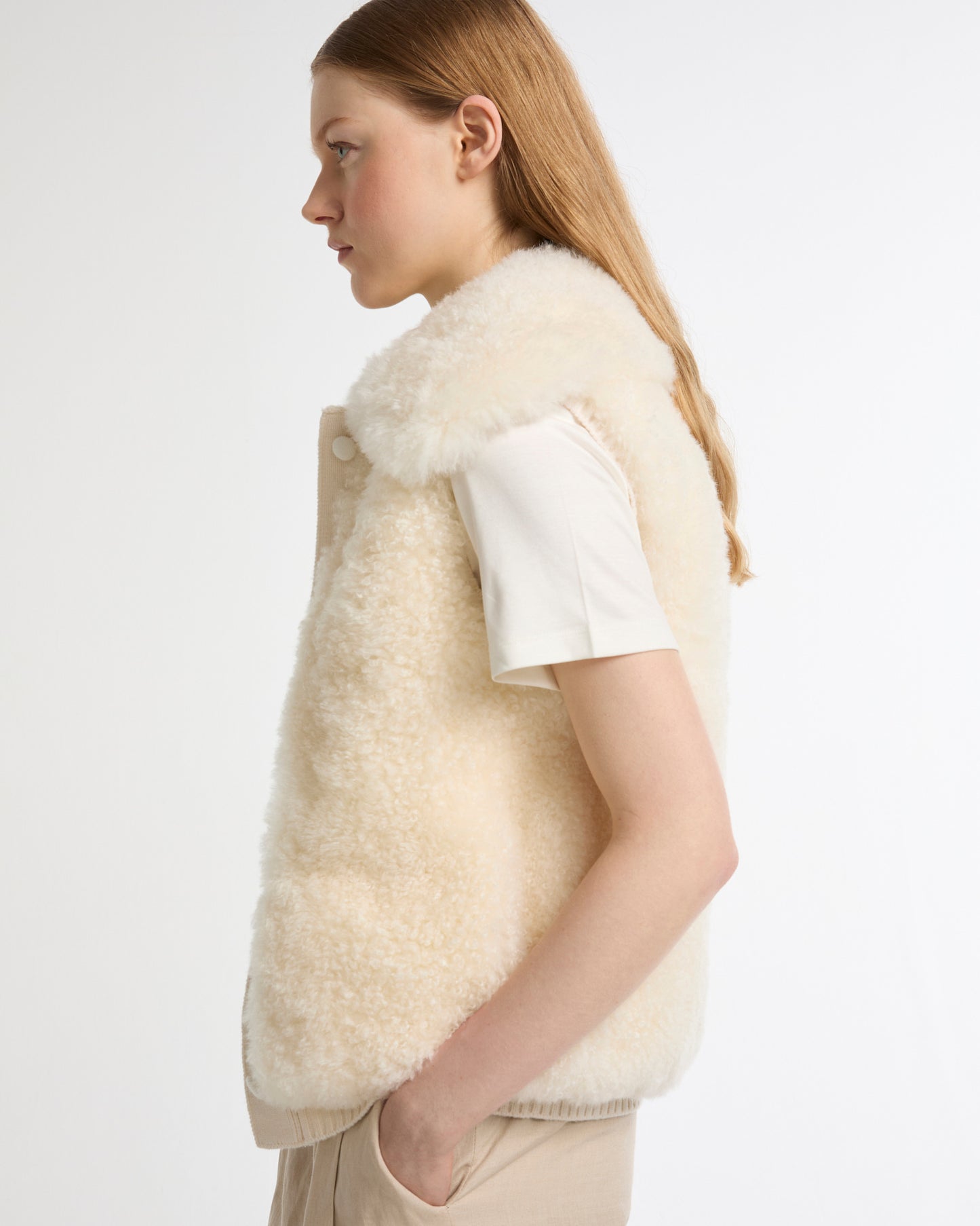 Cashmere lambskin and Merino knit gilet -Yves Salomon - New spring summer collection